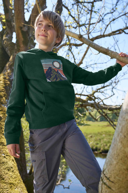 Adventure Awaits Kids Graphic Hoodie - Dark Green