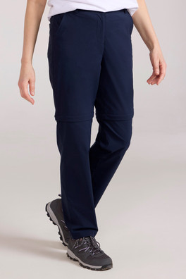 Delta Stretch Womens Zip Off Trousers - Navy