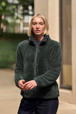 Teddy Womens Full Zip Fleece - Dark Green