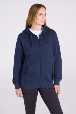 Poplar Womens Zip-Through Hoodie - Navy