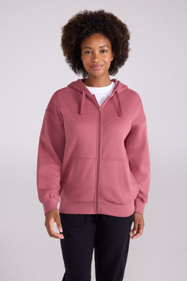 Poplar Womens Zip-Through Hoodie - Pink