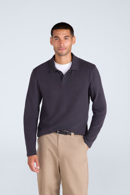 Ollie Mens Long Sleeve Polo - Black