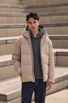 Mens Tech Down Heat Sealed Jacket - Beige