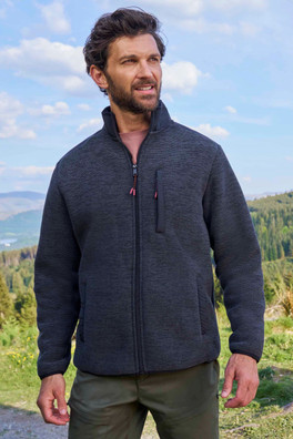 Hayfield Mens Fur Lined Full Zip Fleece - CHA