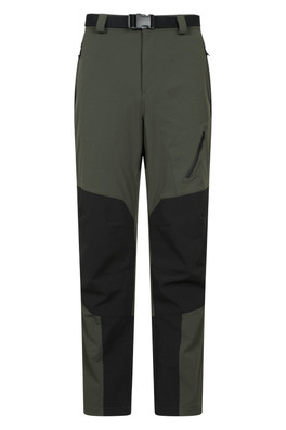 Winter Forest Fleece Lined Mens Trousers - Short Length - Green