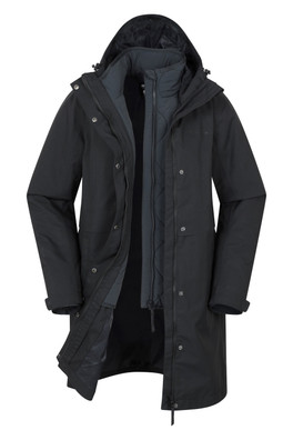 Luna Womens 3 in 1 Long Waterproof Jacket - Black