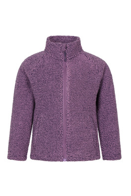 Ash Kids Melanged Full Zip Fleece - Dark Purple
