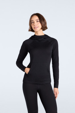 Womens Merino Hoodie - Black