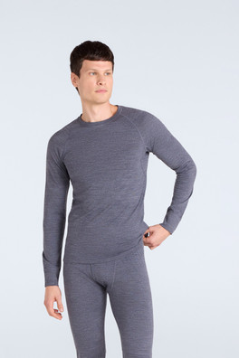 Mens Merino Baselayer Top - Grey