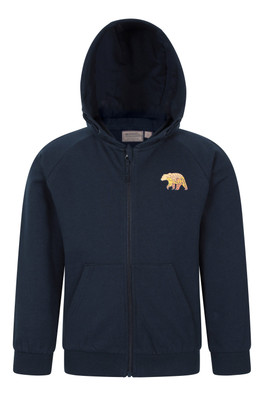 Walking Bear Kids Graphic Full Zip Hoodie - Navy