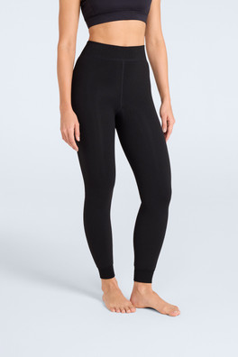 Womens Fleece Lined Heavy Weight Leggings - Black