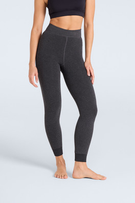 Womens Fleece Lined Heavy Weight Leggings - Charcoal