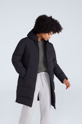 Cosi Cloud Womens Mid Length Down Coat - Black