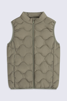 Kids Quilted Padded Gilet - Khaki