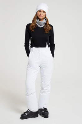 Moon Womens Slim Leg Ski Pants - White