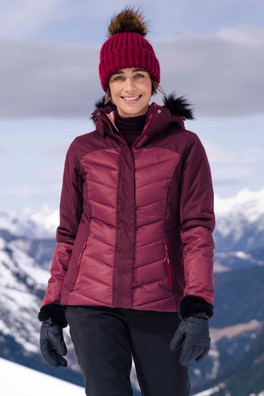 Pyrenees II Womens Padded Ski Jacket - Berry