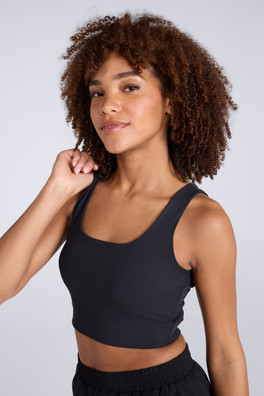 Laurel Womens Active Rib Bra Vest - Black