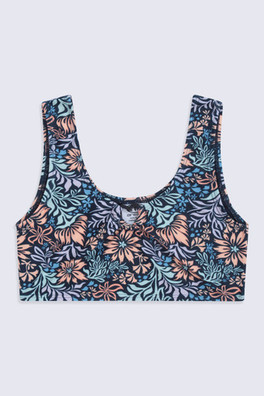 Kids Printed Bikini Top - Navy