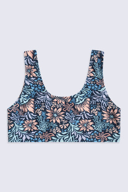 Kids Printed Bikini Top - Navy