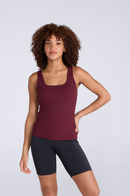 Womens Active Rib Vest - Burgundy