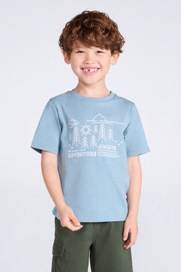 Adventure Awaits Kids Short Sleeve Tee - Pale Blue