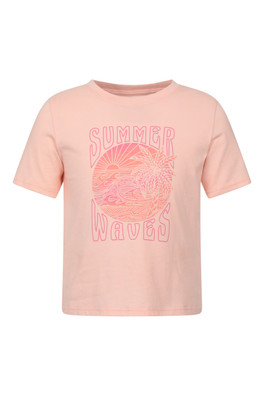 Summer Waves Kids Short Sleeve Tee - Pale Pink