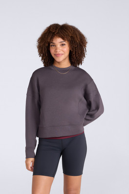 Active Womens Crop Sweatshirt - Taupe