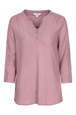Petra Swiss Dobby Womens 3/4 Sleeve Shirt - Dusky Purple
