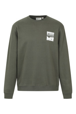 Mountain Scene Men's Graphic Sweatshirt - Dark Green