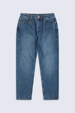 High Waisted Straight Leg Women's Jeans - Short Fit - Dark Blue