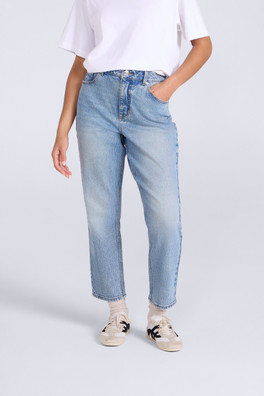 High waisted Straight Leg Womens Jeans - Light Blue