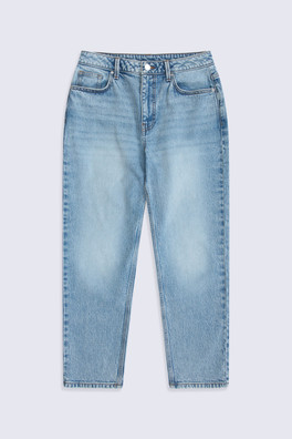 High Waisted Straight Leg Women's Jeans - Short Fit - Light Blue