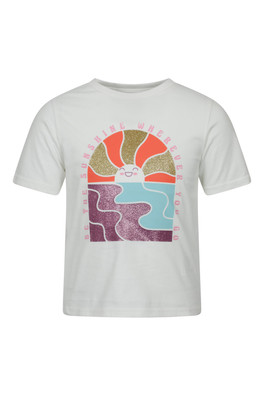Sequin Sunrise Kids Short Sleeve Tee - Off White