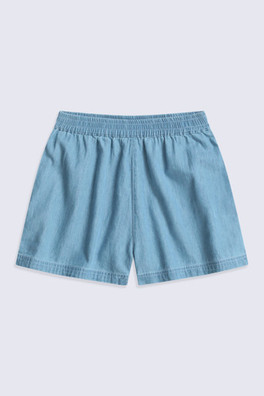 Animal Girls Chambray Short - Pale Blue