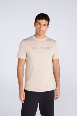Latero Mens Logo Swim Tee - Beige