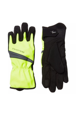 Mens Waterproof All Weather Cycle Gloves - Neon Yellow/Black
