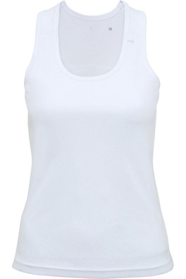 Panelled Fitness Womens Sleeveless Vest - White