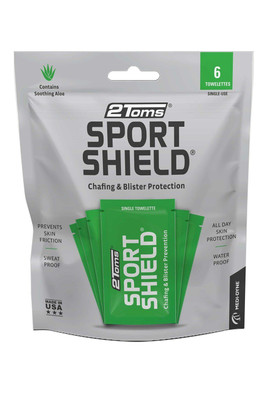 SportShield Anti Chafing Towelette 6 Pack - Green