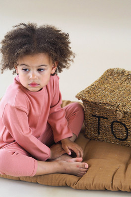 Kids Ribbed Vintage Pyjama - Vintage Rose