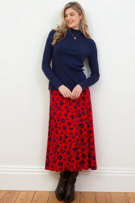 Shaftesbury Womens Jersey Skirt - Leopard