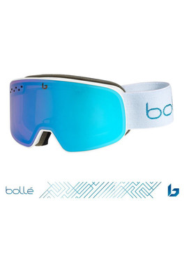 Nevada Small Unisex Snow Goggles - White Metallic Blue/azure