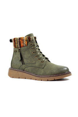 California Womens Widefit Waterproof Fashion Boots - Olive