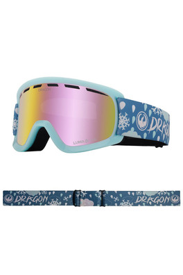 Lil D Kids Snow Goggles for Ages 5-10 - Snow Dance/Pink Ionized