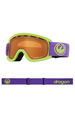 Lil D Kids Snow Goggles for Ages 5-10 - Murasaki/LL Amber