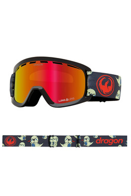 Lil D Kids Snow Goggles for Ages 5-10 - Lil Kaiju/LL Red Ion