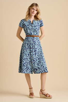 Shadow Womens Floral Midi Dress - Navy