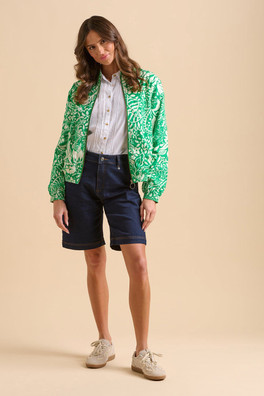 Pin Womens Tuck Bomber Jacket - Teal