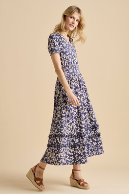 Floating Womens Daisy Maxi Dress - Navy