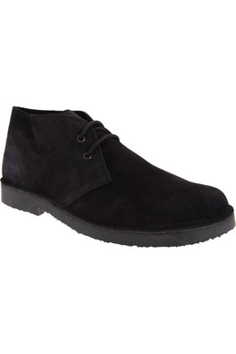 Mens Real Suede Desert Boots - Black