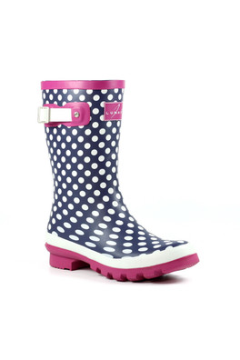 Dotty Junior Waterproof Wellies - Purple Polka Dot
